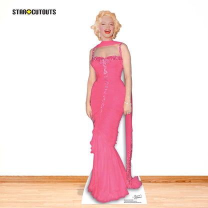 Marilyn Monroe Pink Evening Gown Cardboard Cut Out Height 181cm