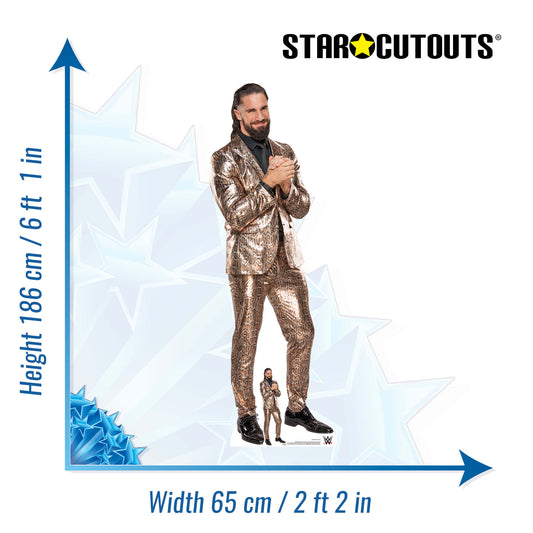 SC4160 Seth Rollins Gold Suit WWE Cardboard Cut Out Height 186cm