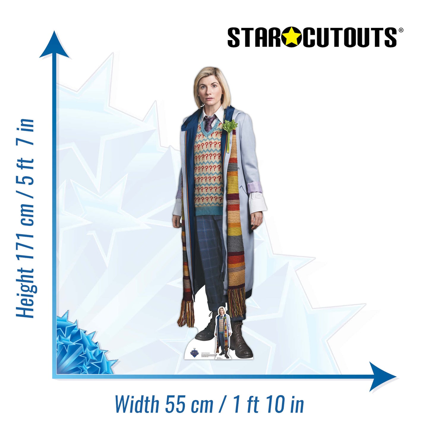 SC4229 Thirteenth Doctor Multi Jodie Whittaker Cardboard Cut Out Height 171cm