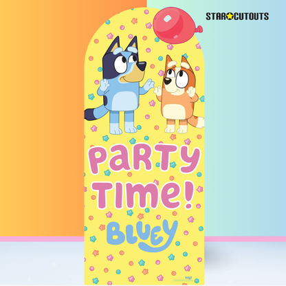 SC4573 Bluey and Bingo Balloon Party Time Large  Backdrop Cardboard Cut Out Height 185cm