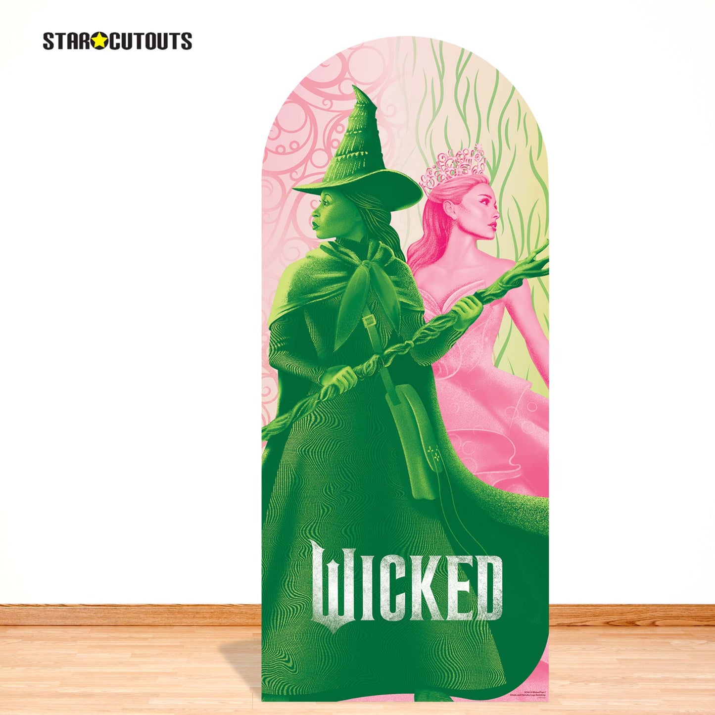 SC4619 Wicked Glinda and Elphaba Logo Backdrop Single  Cardboard Cut Out Height 185cm