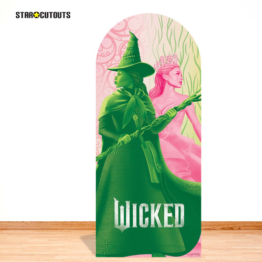 SC4619 Wicked Glinda and Elphaba Logo Backdrop Single  Cardboard Cut Out Height 185cm
