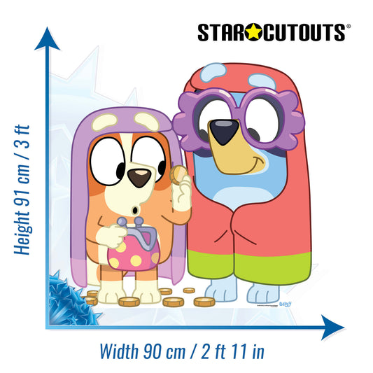SC4624 Bluey and Bingo Grannies  Cardboard Cut Out Height 91cm