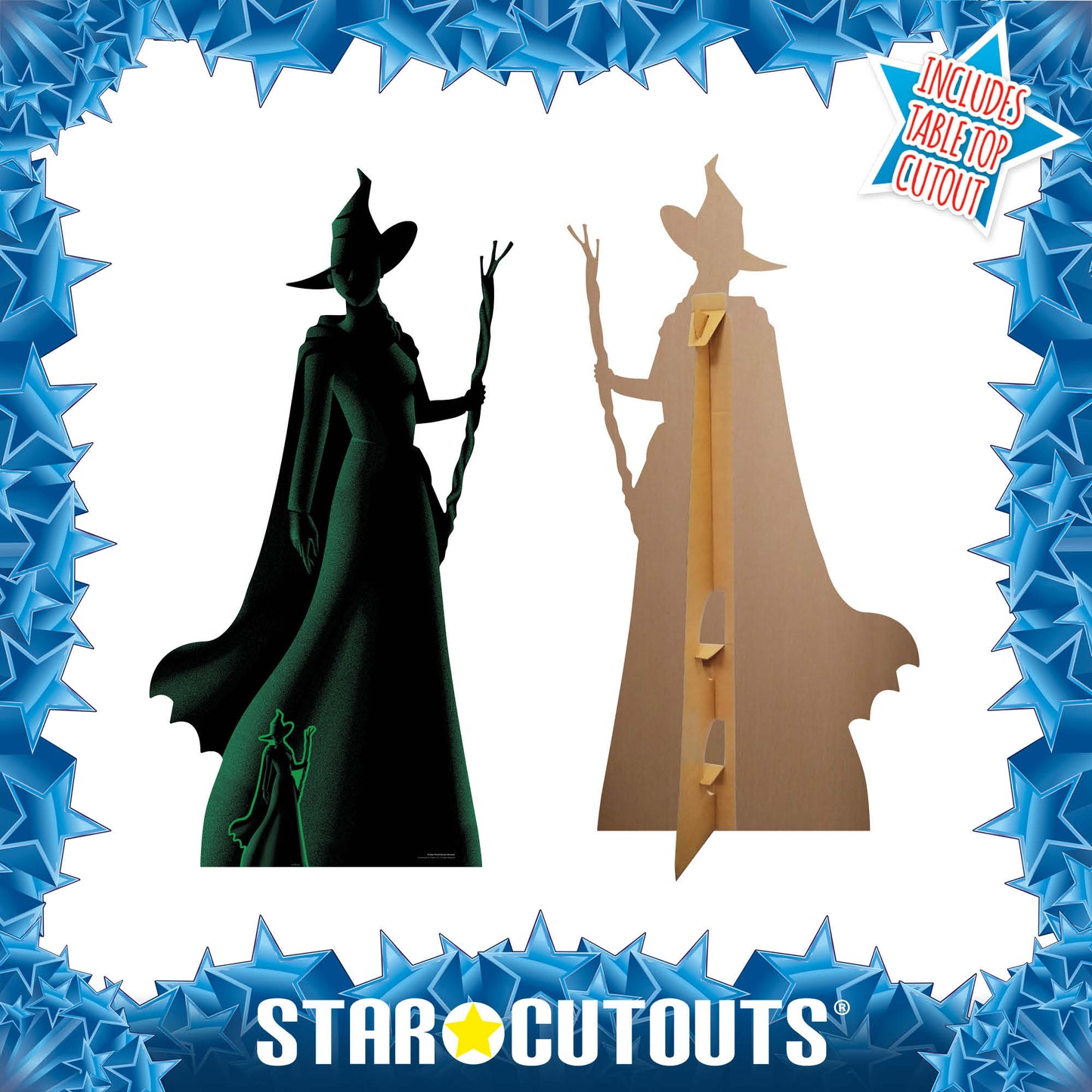 SC4653 Wicked Elphaba Witch Green & Black Silhouette Cardboard Cut Out Height 163cm