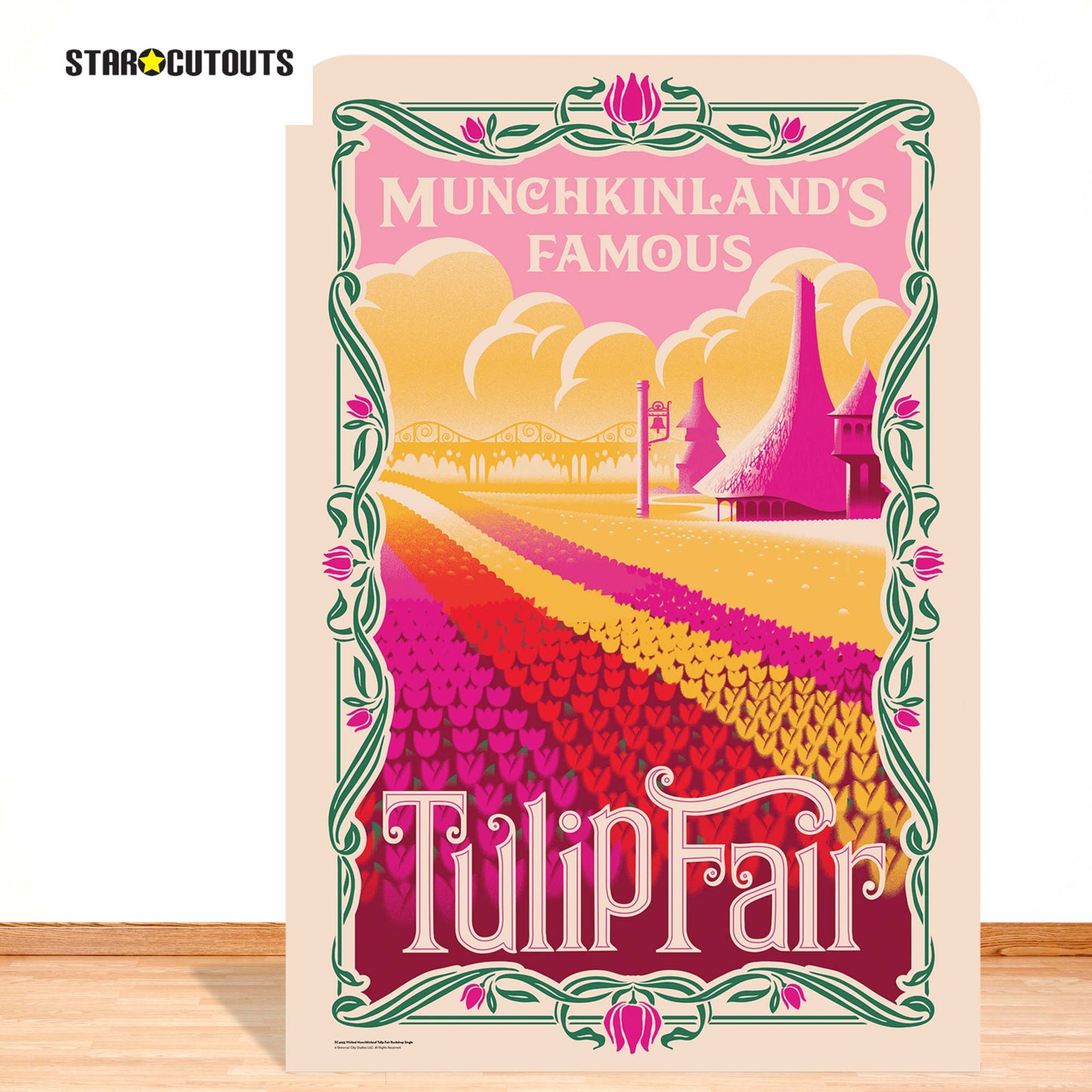 SC4655 Wicked Munchkinland Tulip Fair Backdrop Single Cardboard Cut Out Height 133cm