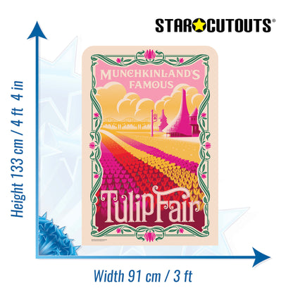 SC4655 Wicked Munchkinland Tulip Fair Backdrop Single Cardboard Cut Out Height 133cm