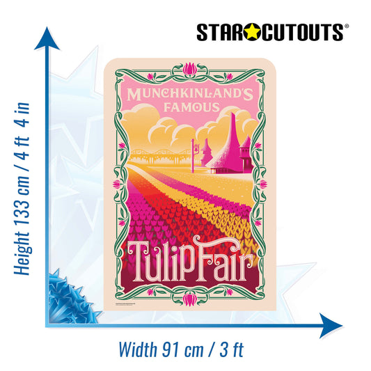 SC4655 Wicked Munchkinland Tulip Fair Backdrop Single Cardboard Cut Out Height 133cm