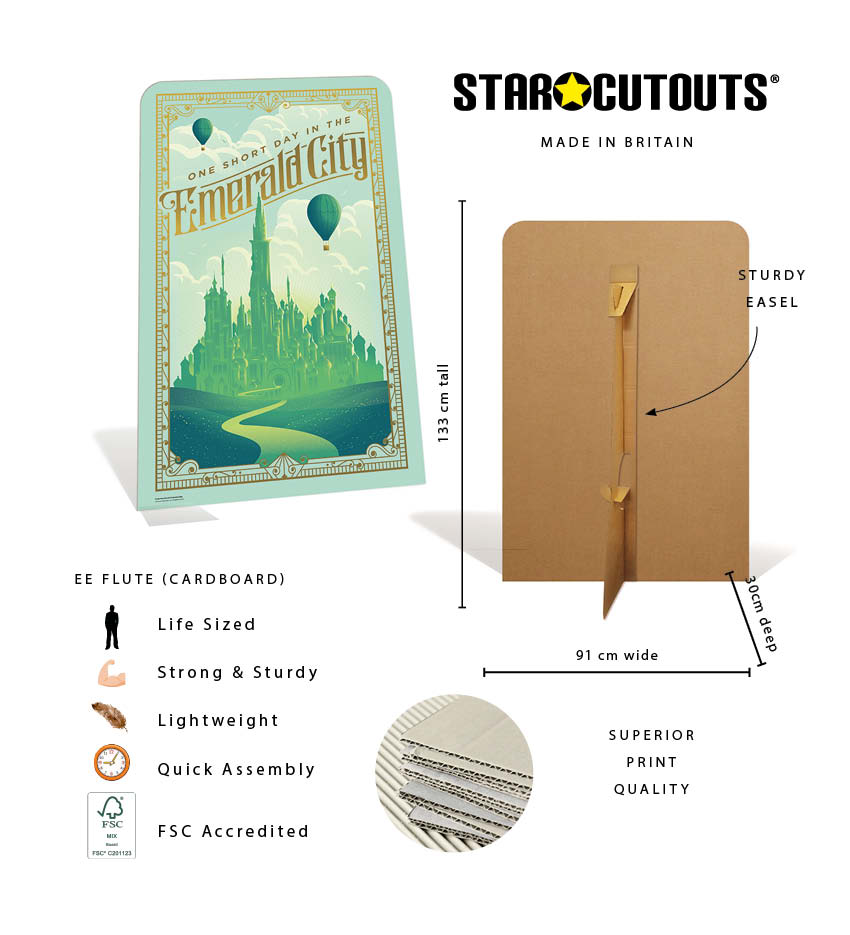 SC4656 Wicked Emerald City Backdrop Single Cardboard Cut Out Height 133cm