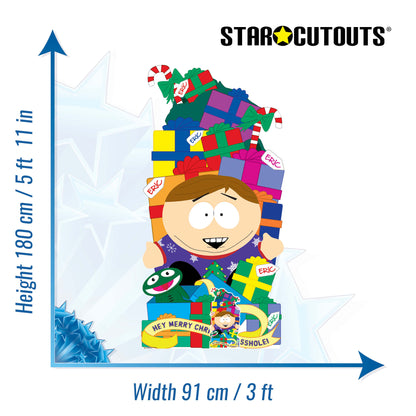 SC4663 South Park Adult Animation  Cartman Christmas Gifts Stack  Cardboard Cut Out Height 180cm
