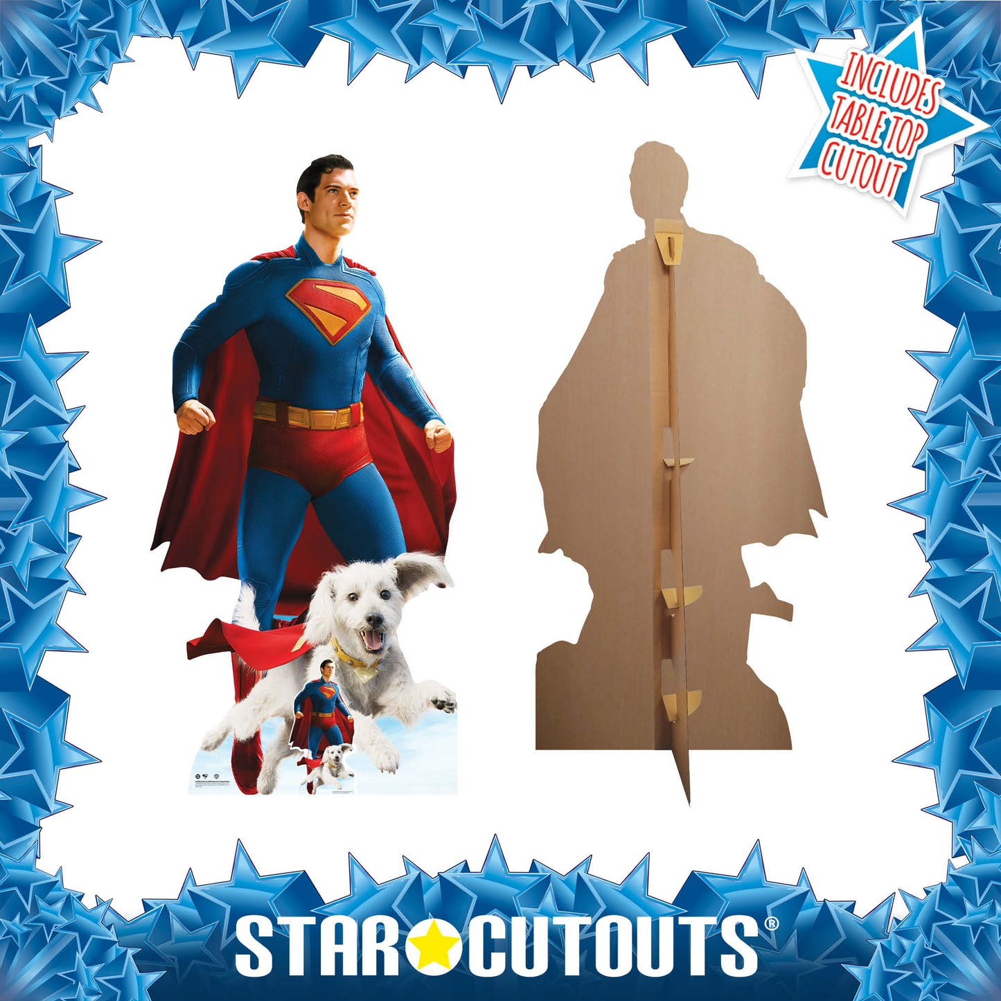 SC4730 Superman David Corenswet  Flying and Krypto Cardboard Cutouts Height 193cm
