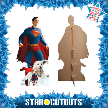 SC4730 Superman David Corenswet  Flying and Krypto Cardboard Cutouts Height 193cm