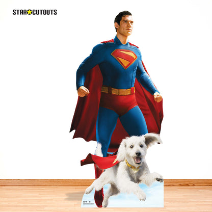 SC4730 Superman David Corenswet  Flying and Krypto Cardboard Cutouts Height 193cm