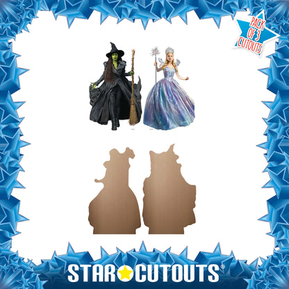 SC4757 Wicked For Good Glinda Elphaba Shelf Top Pack Cardboard Cut Out Height 32cm
