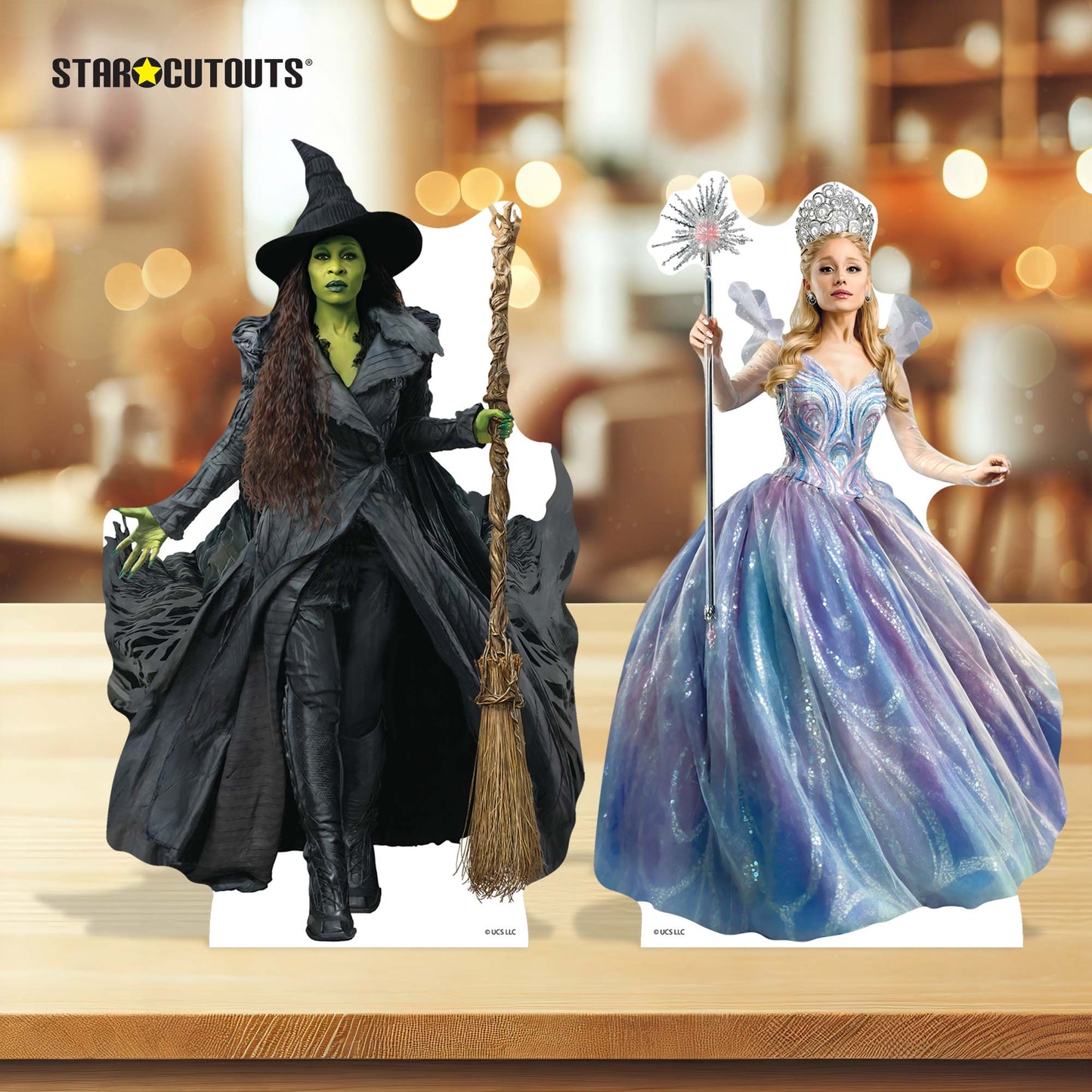 SC4757 Wicked For Good Glinda Elphaba Shelf Top Pack Cardboard Cut Out Height 32cm