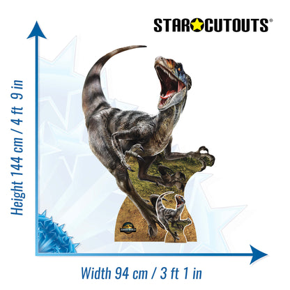 SC4859 Velociraptor Dinosaur Jurassic World Rebirth   Cardboard Cut Out Height 144cm
