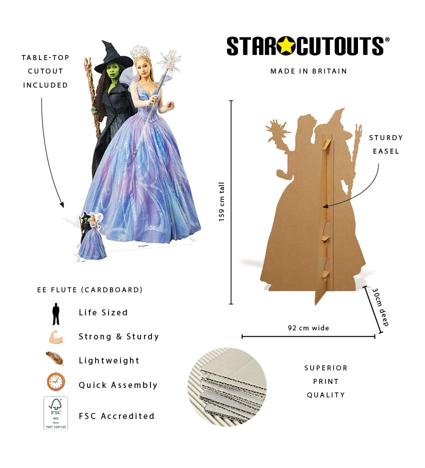 SC4899 Wicked For Good Glinda & Elphaba Double Cardboard Cut Out Height 159cm