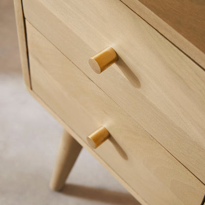 Scandinavian Light Oak Logan Narrow Bedside Table