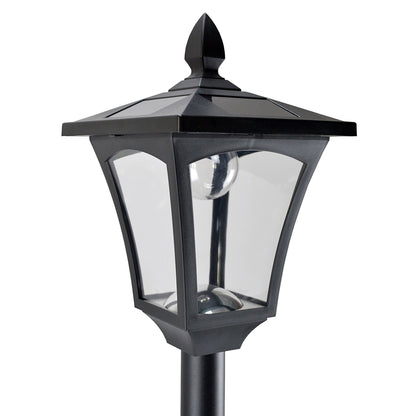 Outsunny 2 Pieces Outdoor Garden Solar Post Lamp Sensor Dimmable LED Lantern Bollard Pathway 1.6M Tall \'e2\'80\'93 Black