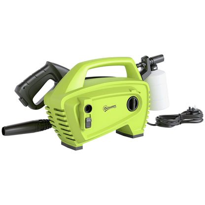 Outsunny 1600W High Pressure Washer, 130 Bar Pressure, 390 L/h Flow, Portable Power Washer Jet Wash Cleaner with Adjustable Nozzle, 6M Hose, Handle for Home Patio Car Driveway, Green