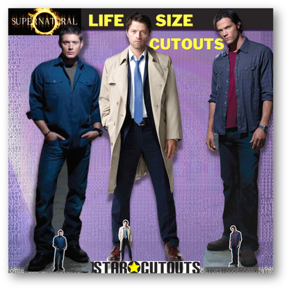 SC1349 Dean Winchester Blue Shirt Jeans (Jensen Ackles Supernatural) Cardboard Cut Out Height 186cm