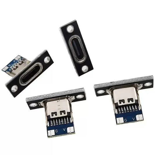 USB 3.1 Type C Socket with Screw Fixing Plate Type-C USB Jack 3.1 Type-C 4Pin 2Pin Female Connector Jack Charging Port