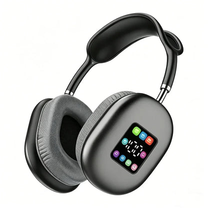 KEBIDUMEI Bluetooth 5.3 Headphones with Color Screen ANC HIFI Stereo Wireless Headsets FM Radio 3.5mm AUX Over Ear Earphones