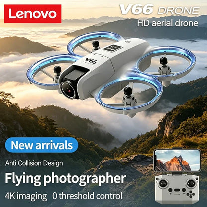 Lenovo V66 Mini Drone | 4K HD Camera, WiFi FPV, Obstacle Avoidance, Pocket-Sized RC Helicopter & Quadcopter