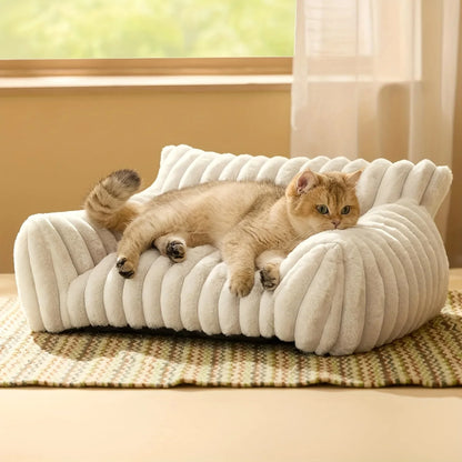 Warm Comfort Cat Sofa  Deep Sleep Cat Bed Pet Basket Kitten House Small Dogs Sofa Cute Soft Cushion For  Medium Cats Bed