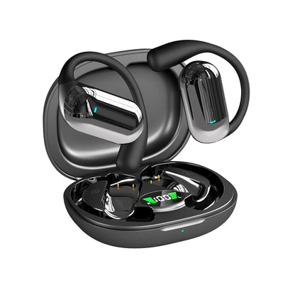 BT 5.3 AI Translation Earbuds with Ear Hook Translator Headphones Open Ear Headphones for Running Fitness Learning Accessories