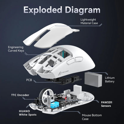 X11 Attack Shark Gaming Mouse Wireless 1K Hz PAW3311 Macro Magnetic RGB Docking Charger for Gaming