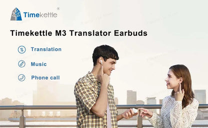 Timekettle M3 Translator Earbuds Bluetooth Real Time Simultaneous Headphones Instant Voice Translate Device for Business Travel