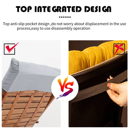10CM Thick Premium Outdoor Sun Lounger Cushion Pad ,UV Resistant Non-Slip Polyester Fabric with Hip Support Design, Grey