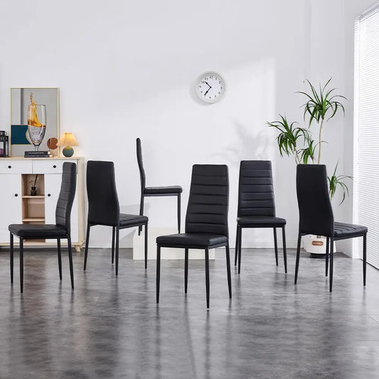 Modern Dining Chairs, Kitchen Chair Leather with Metal Legs and Foot Pads,Thick Padded Seats,Backrest Set