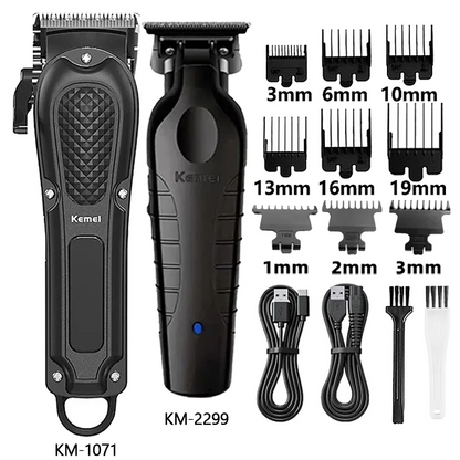 Kemei Hair Clipper Km-1071 Km-2299 Km-2024 UBS Rechargeable Cordless Beard Trimmer Powerful Electric Hair Clippers for Men