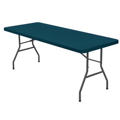 1 Pc 4/6/8ft Spandex Tablecloth Elastic Fitted Stretch Rectangular Tablecloth Washable and Wrinkle Resistant Patio Table Cover