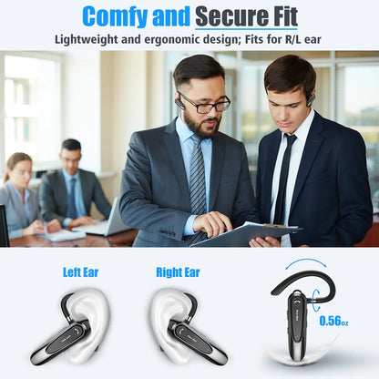 New Bee B45 Bluetooth Headset Wireless Earpiece for Driving Earphone with Dual Mic Earbuds CVC8.0 Noise Reduction Headphones