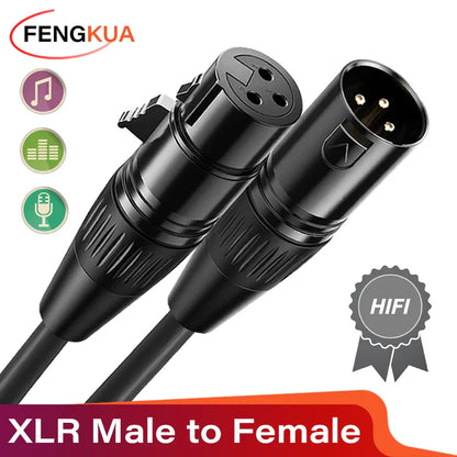 3Pin XLR Cable Male to Female Sound Cannon Microphone Cable for Mixer Amplifier Balanced Analog Audio Cord XLR Extension Cable