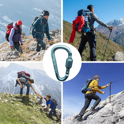 Outdoor Climbing Carabiner D Shaped Paracord Tensioner Key Chain Clip Aluminum Alloy Guylines Tensioner Camp Mountaineering Hook
