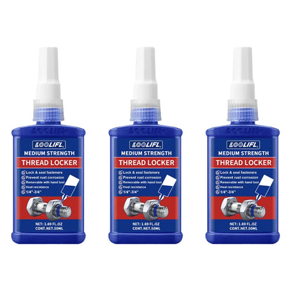 LOOLIFL, 243 Medium-Strength 10Ml-50Ml Threadlocker, Industrial Glue, Removable, Anti-Loosening, Anti-Slip, Waterproof, Rust-Proof, Oil-Resistant, Sealing Threadlocker, Removable, Stable