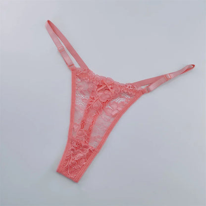 3Pcs Lace Thongs Women Lace Low Waist Panties Sexy Transparent Underwear Fashion Breathable G-string Ladies Intimates Lingerie