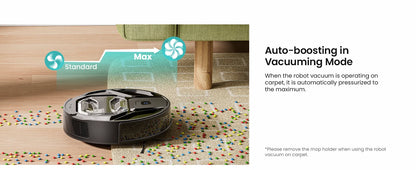 Lefant M320 Robot Vacuum Cleaner, Carpet Detection, 6,000 Pa Suction, Low Noise,  210 Mins Runtime, Self-Charging, Ideal for Har