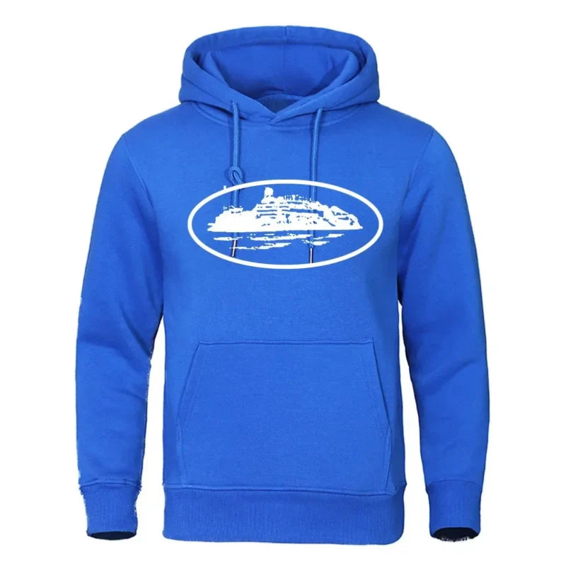 Men's Premium Hoodie Sweatshirt with General Brand Logo Comfortable Streetwear Casual Hooded Pullover for Youth