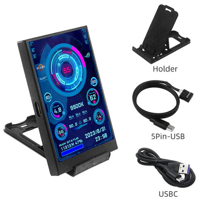 3.5 Inch Type-C Secondary Screen for Computer CPU RAM GPU HDD Monitor 320*480 IPS LCD ISB Display TURZX Software NO AIDA64