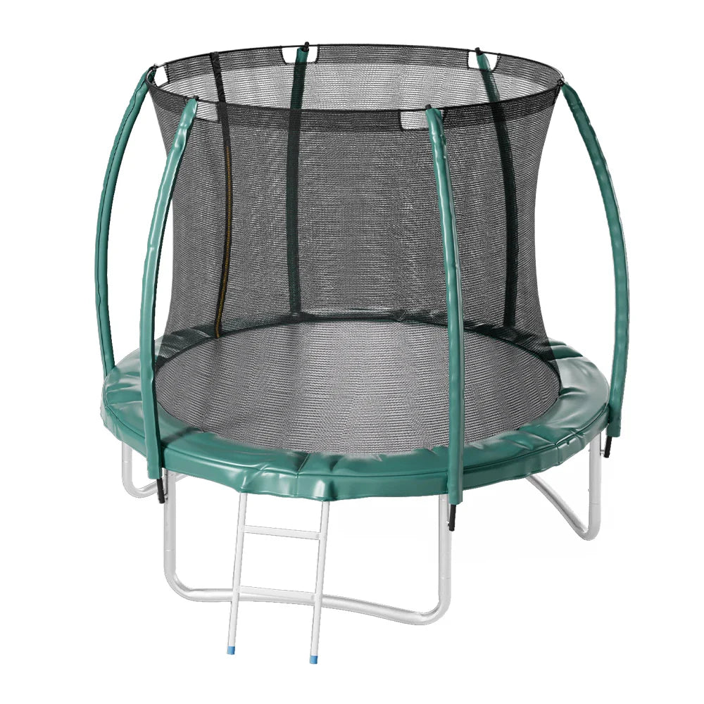 Voltsify 10FT Outdoor Enclosure Trampoline with Ladder, 305cm Dia x 240cm H
