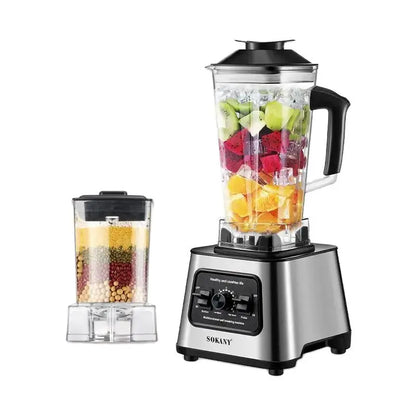 6000W Heavy Duty Commercial Blender Food Processor Stationary Mixer Ice Smoothies for Kitchen High Power Juicer Blender BPA Free