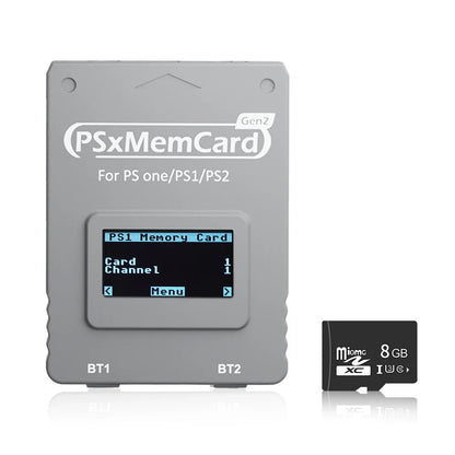 Bitfunx PSxMemCard Gen2 Store Game Saves for PS1 and PS2 Games for PlayStation1 PS one Playstation2 Game Consoles