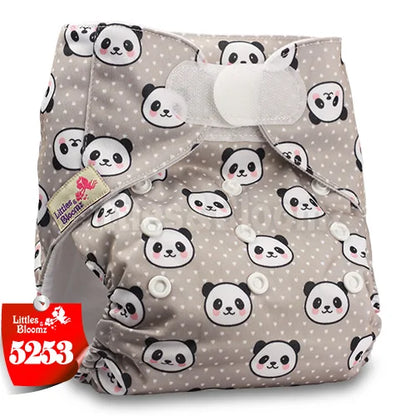 [Littles&Bloomz] Baby Washable Reusable Real Cloth STANDARD Hook-Loop Pocket Nappy Diaper Cover Wrap, suits Birth to Potty