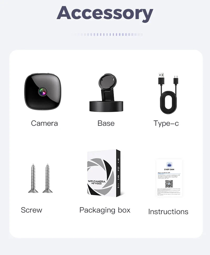 Lenovo 1080P HD Camera 2.4G Wifi Wireless Security Protection Remote Monitor Camcorders Home Phone Connectivity Smart Device