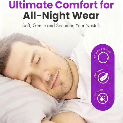 3 Sizes Silicone Anti Snoring Nose Clip Elastic Nasal Dilator for Better Sleep Improved Airflow Travel Home Use Comfort
