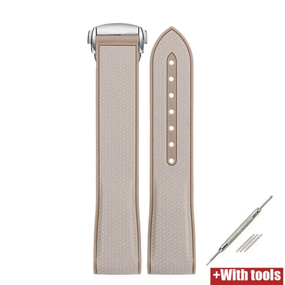 Curved End Strap 20mm for Omega X Swatch Joint MoonSwatch Sport Silicone Rubber Folding Buckle Watch Band for Seamaster 300